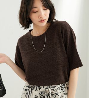 BELLUNA（ベルーナ）の「ジャカード素材プルオーバー（カットソー）」｜ブラウン