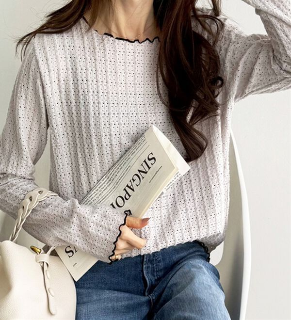 GeeRA（ジーラ）の「表面感配色メローカットソー（カットソー）」｜詳細画像