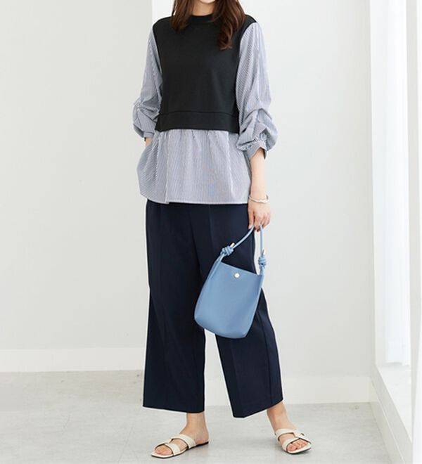 BELLUNA（ベルーナ）の「異素材切替袖タックデザインチュニック（チュニック）」｜詳細画像