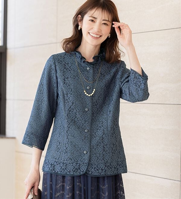 ルフラン（ルフラン）の「上品レースのブラウスジャケット（ブラックフォーマル（喪服・礼服））」｜詳細画像