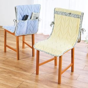 「綿１００％ヘリンボーンキルトチェアカバー（チェアカバー・チェアパッド）」｜詳細画像