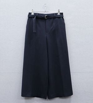 BELLUNA（ベルーナ）の「ウーリッシュ素材ベルト付ワイドパンツ（その他パンツ）」｜ネイビー