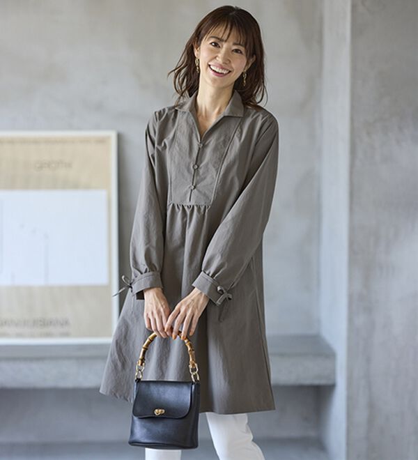 BELLUNA（ベルーナ）の「ナチュラルを楽しむナイロン素材チュニックワンピース（チュニックワンピース）」｜詳細画像