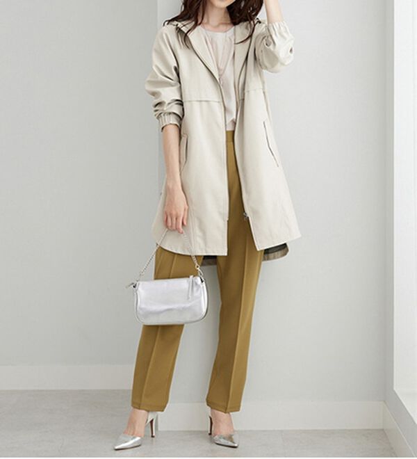 BELLUNA（ベルーナ）の「はっ水加工ボンディング素材ロング丈パーカー（ロングコート）」｜詳細画像