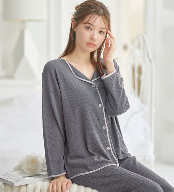 YU'NOW（ユナウ）の「ケーブルデザインパジャマ（パジャマ・ルームウェア）」｜詳細画像