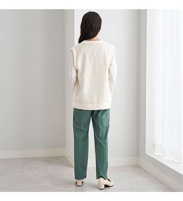 BELLUNA（ベルーナ）の「ツイード調素材Ｖネックデザインベスト（ベスト）」｜詳細画像