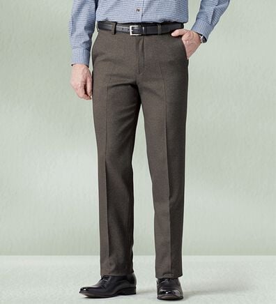 「裾上げ済裏起毛すっきりシルエットスラックス　ノータック（メンズスラックス）」