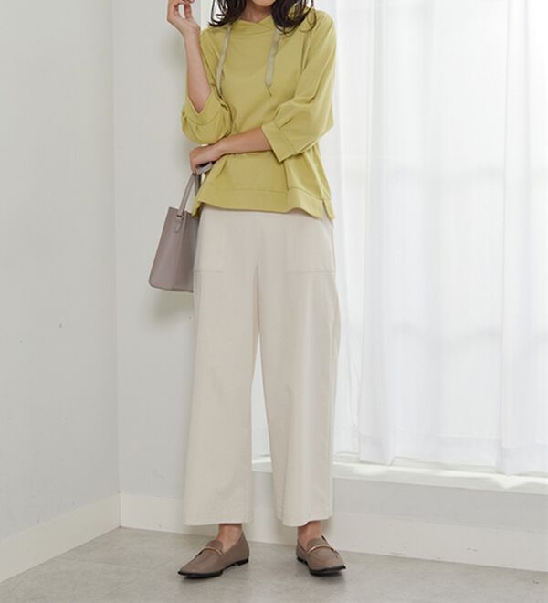 BELLUNA（ベルーナ）の「ヒンヤリ綿混ワイドネックプルオーバー（カットソー）」｜詳細画像