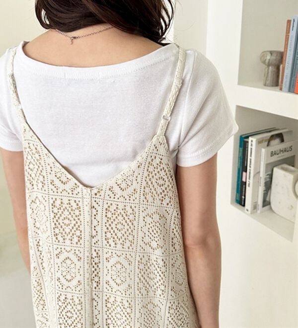 GeeRA（ジーラ）の「前後２ＷＡＹパネルレースキャミワンピース（その他ワンピース）」｜詳細画像