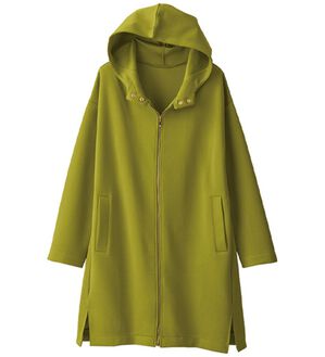 BELLUNA（ベルーナ）の「衿デザインツイルロングパーカー（パーカー）」｜イエローグリーン