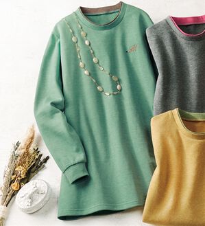 ルフラン（ルフラン）の「配色ロングプルオーバー（カットソー）」｜セージ