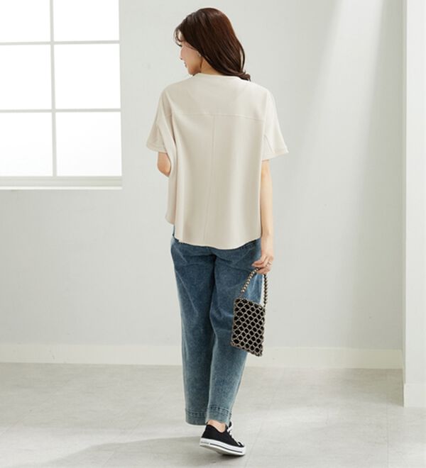 BELLUNA（ベルーナ）の「【快適Ｌａｂ．】ドライワッフル素材ドルマンプルオーバー（カットソー）」｜詳細画像