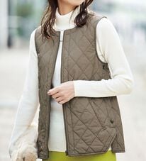 BELLUNA（ベルーナ）の「カポック入り中わたデザインキルトベスト（中わたコート・ベスト）」