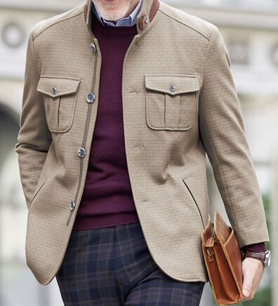 「＜コムルヴァン・オム＞袖丈短め紳士のジャストフィットジャケット（メンズジャケット）」