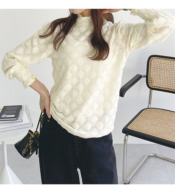 RANAN（ラナン）の「ハイネックカットレースブラウス（ブラウス）」｜詳細画像