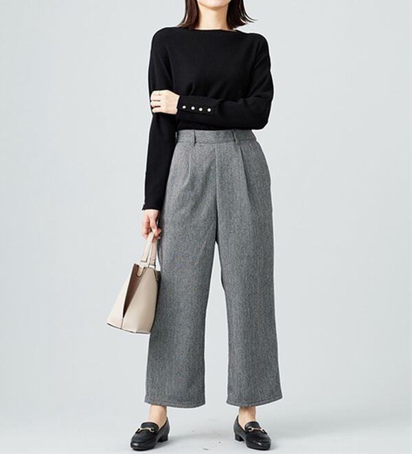 BELLUNA（ベルーナ）の「ウール調ふっくらワイドパンツ（ワイドパンツ・ガウチョ）」｜詳細画像