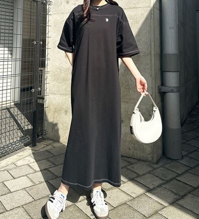 GeeRA（ジーラ）の「【Ｕ．Ｓ．　ＰＯＬＯ　ＡＳＳＮ．】配色ステッチＴシャツワンピース（カットソーワンピース）」