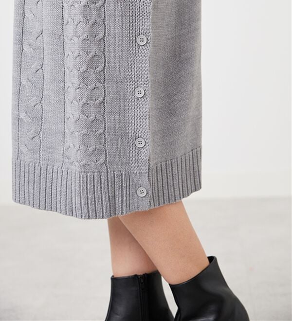 BELLUNA（ベルーナ）の「ケーブル柄ロング丈ニットワンピース（ニットワンピース）」｜詳細画像