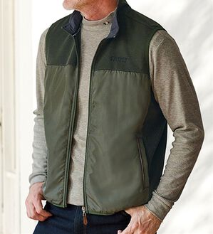 「＜ダンロップ・リファインド＞さっと羽織るカジュアルベスト（メンズベスト）」｜カーキ