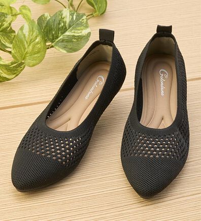 「洗える！軽っとふんわりニットシューズ（フラットシューズ）」