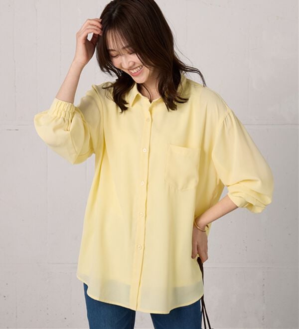 BELLUNA（ベルーナ）の「イージーケア！とろみ素材ビッグシャツ（シャツ）」｜詳細画像