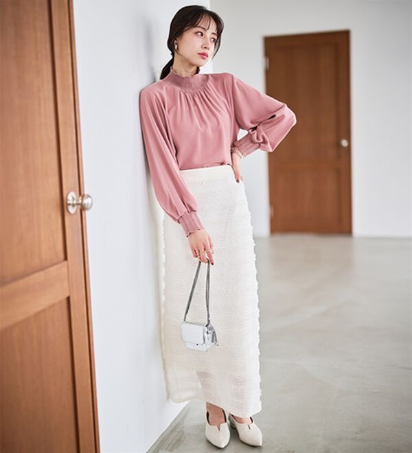 RANAN（ラナン）の「スカラップリブニット使いブラウス（ブラウス）」｜詳細画像