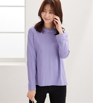 BELLUNA（ベルーナ）の「綿１００％大人顔サマ見え裾タックデザインプルオーバー（カットソー）」｜ラベンダー