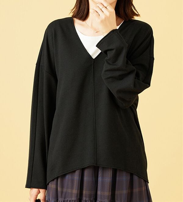 BELLUNA（ベルーナ）の「キレイ見えVネックプルオーバー（カットソー）」｜詳細画像