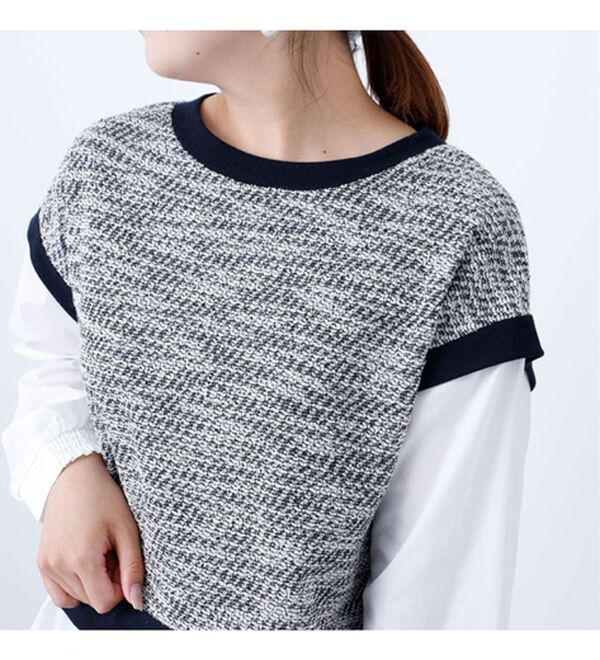 BELLUNA（ベルーナ）の「ツイード調シャツフェイクチュニック（チュニック）」｜詳細画像