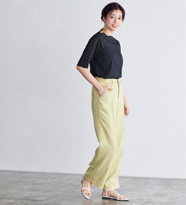 Pierrot（ピエロ）の「５分袖メロートップス（カットソー）」｜詳細画像