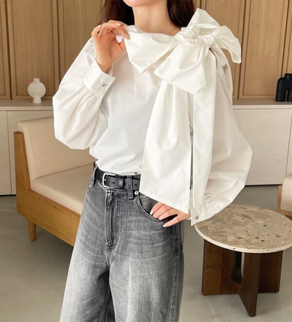 GeeRA（ジーラ）の「【YOUING.】ショルダーリボンブラウス（ブラウス）」｜詳細画像
