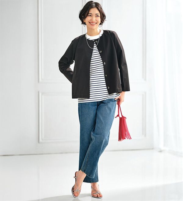 BELLUNA（ベルーナ）の「エアリーサッカー素材ボタン使いカーデジャケット（その他カーディガン）」｜詳細画像