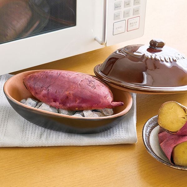「電子レンジで陶製やきいも器（天然石付）（調理器具）」｜詳細画像