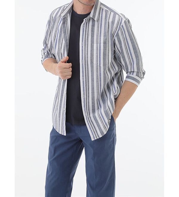 「ひんやり綿麻即戦力アンサンブルセット（メンズシャツ）」｜詳細画像