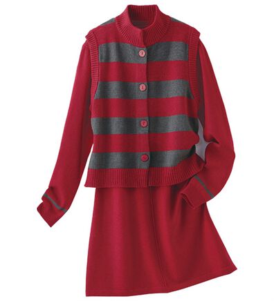 BELLUNA（ベルーナ）の「コーデが完成ボーダーベストチュニックアンサンブル（アンサンブル）」