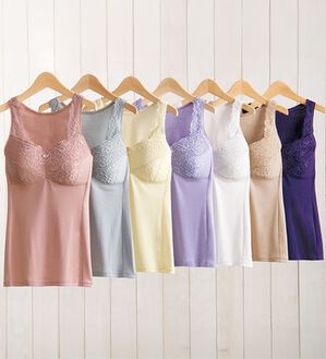 「【７色組】オーガニック綿１００％ブラキャミ（肌着・インナーウェア）」｜7色組