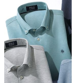 「＜ポロ・ビーシーエス＞上品５分袖ポロシャツ（メンズポロシャツ）」｜グリーン