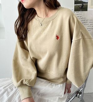 GeeRA（ジーラ）の「【Ｕ．Ｓ．ＰＯＬＯ　ＡＳＳＮ】ショートスウェット（トレーナー・スウェット）」｜ベージュ