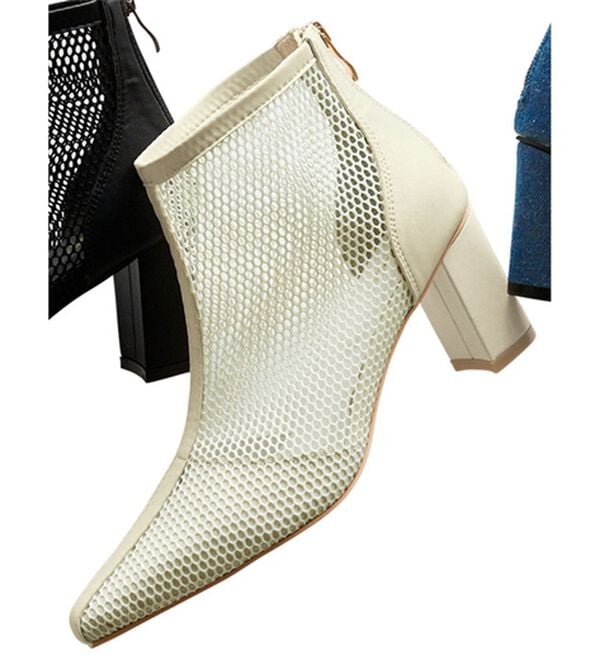 RANAN（ラナン）の「メッシュショートブーツ（ブーツ）」｜オフホワイト