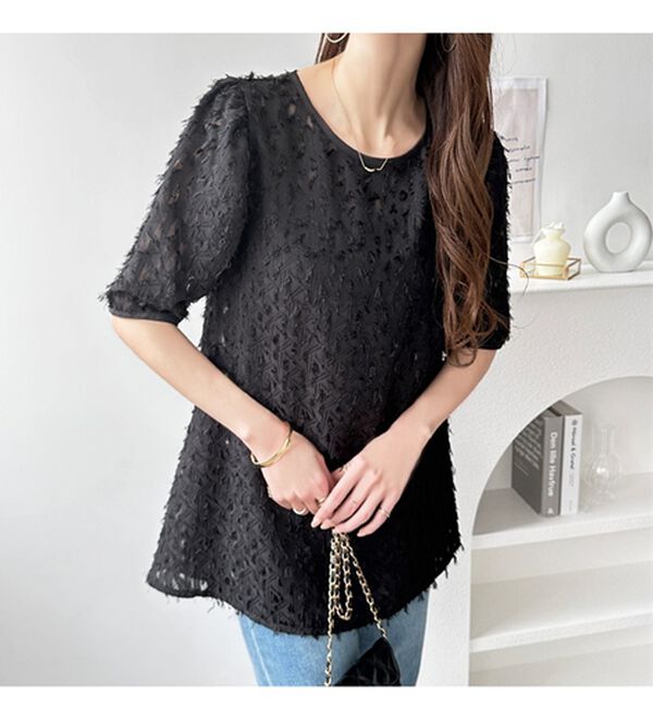 GeeRA（ジーラ）の「フェザーフレアーブラウス（ブラウス）」｜詳細画像