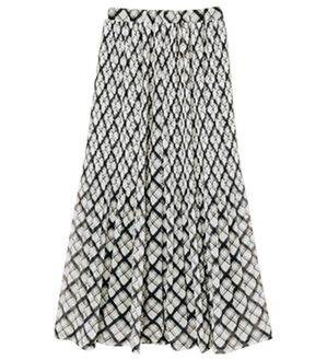 RANAN（ラナン）の「シフォンプリーツマキシスカート（ロングスカート）」｜モノトーンチェック柄