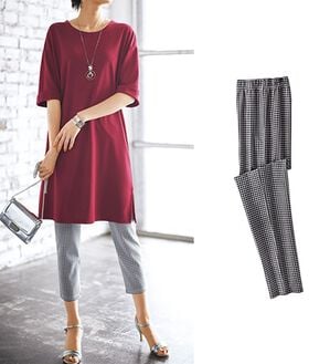 BELLUNA（ベルーナ）の「ストレッチ素材レギンスパンツ（スパッツ・レギンス）」｜ギンガム