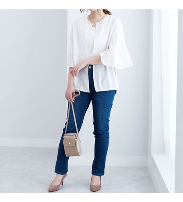 BELLUNA（ベルーナ）の「ビンテージ素材袖フリル使いシアーブルゾン（ブルゾン）」｜詳細画像