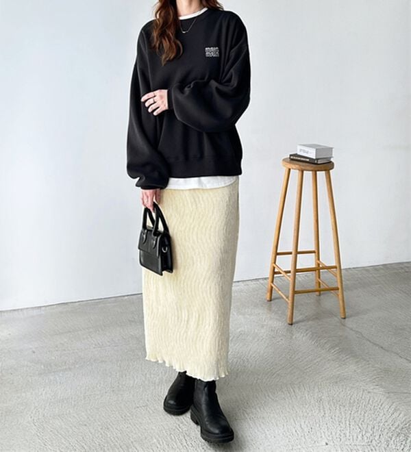 GeeRA（ジーラ）の「すっきり見え！ベロアプリーツロングスカート（ロングスカート）」｜詳細画像