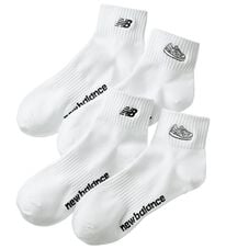 「【４足組】＜ニューバランス＞刺しゅう付定番ホワイトソックス（メンズ靴下・タイツ）」