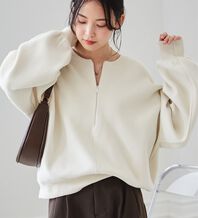 RANAN（ラナン）の「ハーフジップスウェットライクニット（ニット・セーター）」