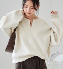RANAN（ラナン）の「ハーフジップスウェットライクニット（ニット・セーター）」