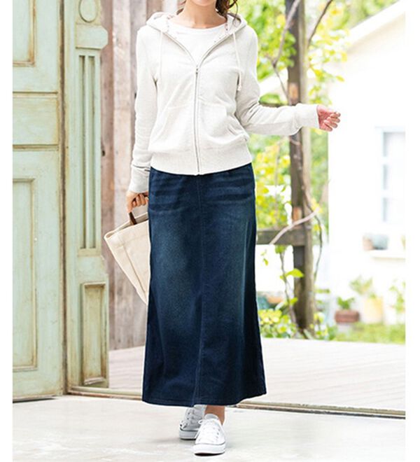 LAVIENNE（ラヴィエンヌ）の「裏フリースデニムスカート（ロングスカート）」｜詳細画像