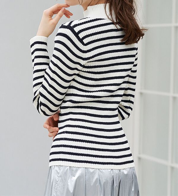 RANAN（ラナン）の「もちもちリブパイピングハイネックニット（ニット・セーター）」｜詳細画像