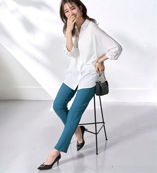 BELLUNA（ベルーナ）の「ヒンヤリなめらか！マシュマロパンツ（フルレングスパンツ）」｜詳細画像